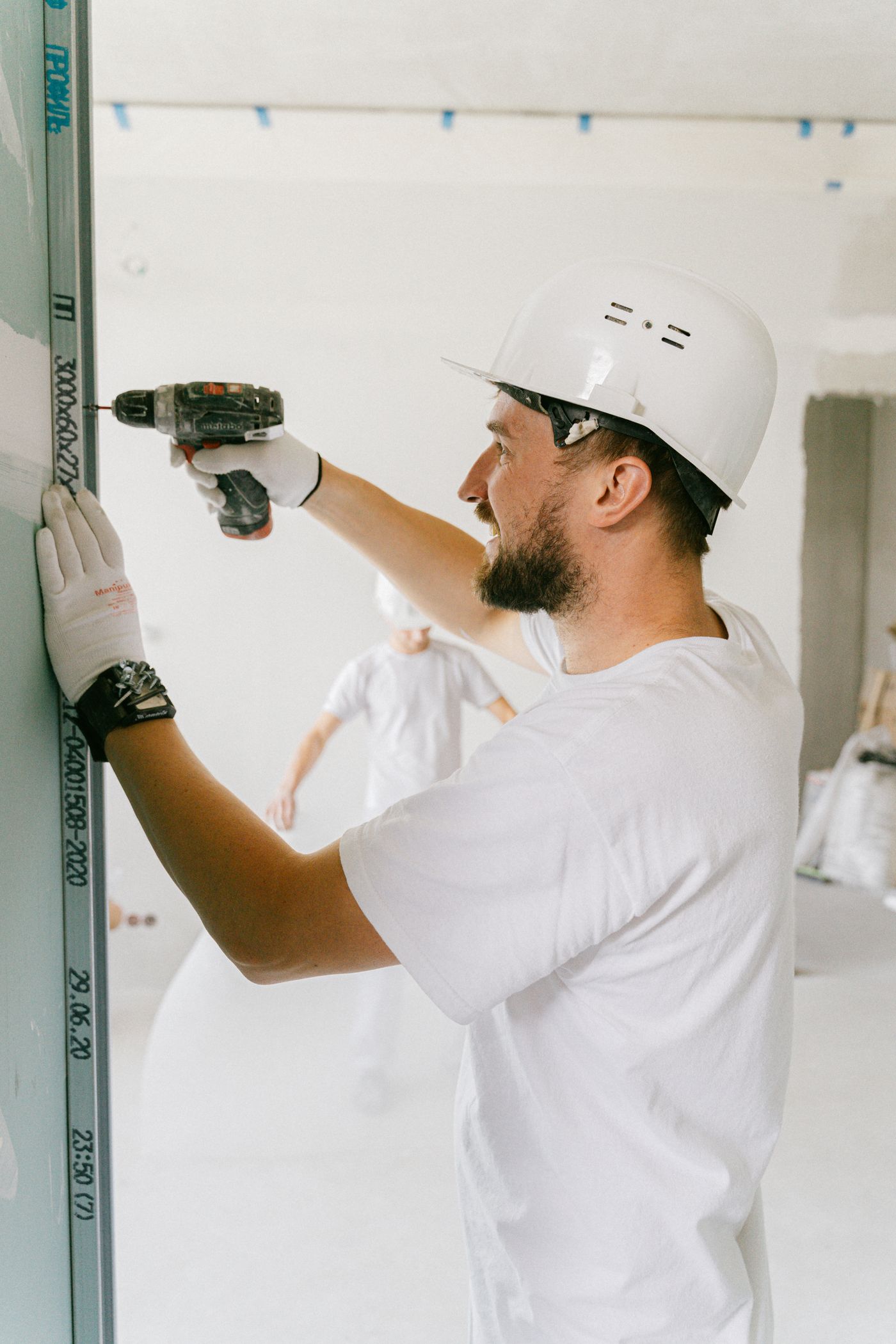 Local handyman working carefully on a home project